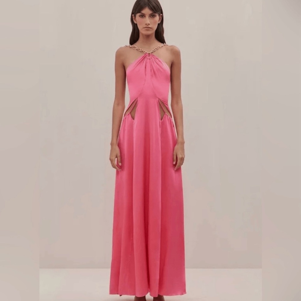 CULT GAIA - Althea Chain-Strap Cutout Silk Gown BNWT